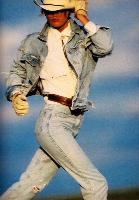 1985 Cowgirl Denim Outfit, Cowboy Aesthetic, Seventeen Magazine, Cowboy Outfits, Western Aesthetic, Human Poses Reference, Baby Cowboy, Human Poses, Cowboy Style