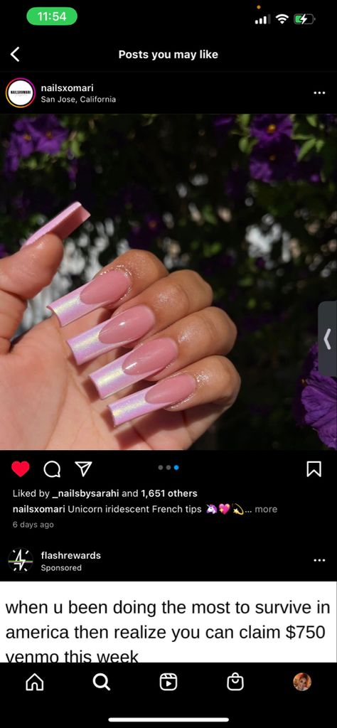 Pink Iridescent French Tip Nails, Iridescent French Tips, Iridescent Acrylic Nails, Iridescent Nails French Tip, Iridescent French Tip, Holographic French Tip Nails, Holographic French Tip, Iridescent French Tip Nails, Iridescent Dress