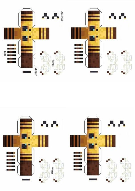 Bee Minecraft, Minecraft Bee, Origami Paper Art, Cool Minecraft, Minecraft Crafts, Bee Crafts, Origami Paper, Kids Playing, Paper Art