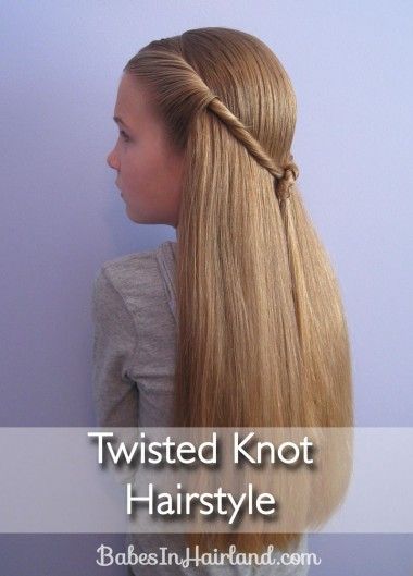 Twisted Knot Hairstyle Easy Teen Hairstyles, Knot Hairstyle, Twisted Hairstyles, Flower Barrettes, Teen Hair, Ideas For Long Hair, New Hair Look, Hairstyles Simple, Pulled Back Hairstyles