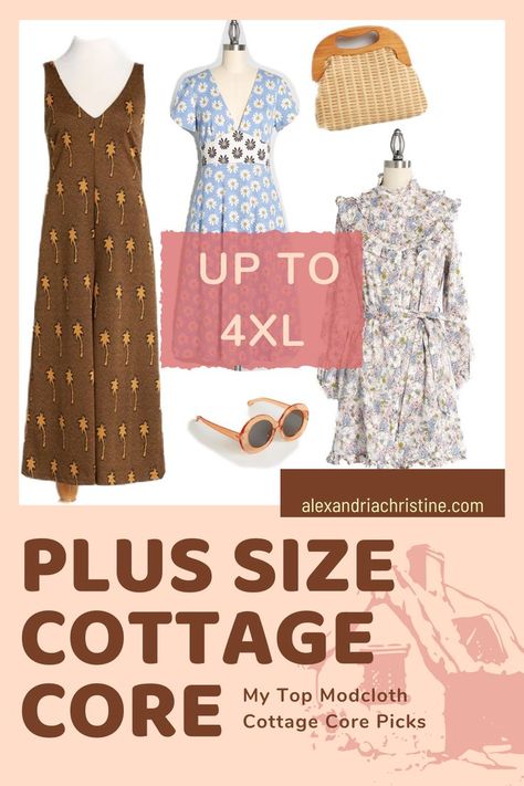 Cottage core plus size clothing. My top ModCloth cottage core fashion picks. Plus size dresses, tops, skirts, and accessories. Outfits Older Women, Plus Size Cottage, Plus Size Cottagecore Fashion, Plus Size Party Wear, Cottagecore Plus Size, Plus Size Cottagecore, Cottage Fashion, Cottage Core Fashion, Cottagecore Clothes