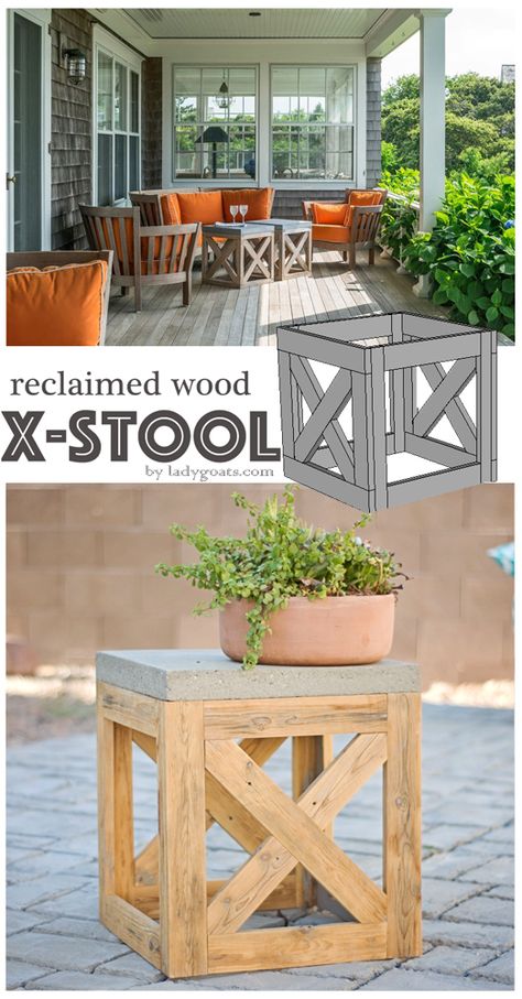 Outdoor Stool, Patio Diy, Pallet Outdoor, Diy Holz, Outdoor Stools, Pallet Furniture Outdoor, Salalah, Diy Outdoor Furniture, Diy Patio