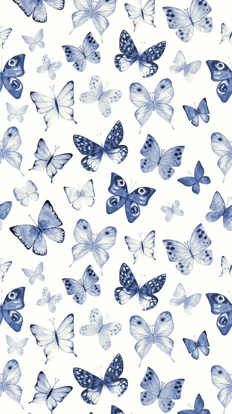 Blue Butterfly Wallpaper Aesthetic, Pastel Background Wallpapers, Rose Gold Aesthetic, Cute Home Screen Wallpaper, Blue Butterfly Wallpaper, Beautiful Flower Drawings, Cute Home Screens, Normal Wallpaper, Cute Blue Wallpaper