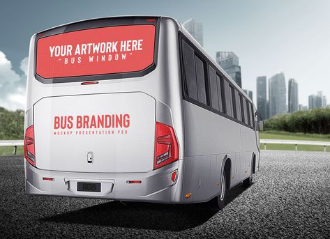 Free Back Of Bus Ad Branding Mockup PSD Reference Background, Bus Window, Bus Advertising, Vehicle Branding, Caddy Van, Corolla Car, New Fiat, Ad Ideas, Beetle Car