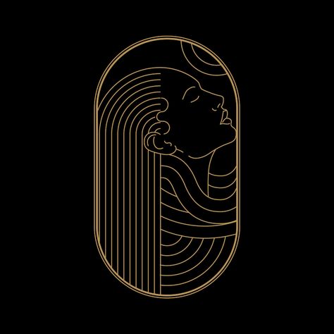 Art Deco Logo, Art Deco Tattoo, Art Deco Design Graphics, Pola Macrame, Professional Logo, 로고 디자인, Line Art Drawings, Art Deco Design, Logo Maker