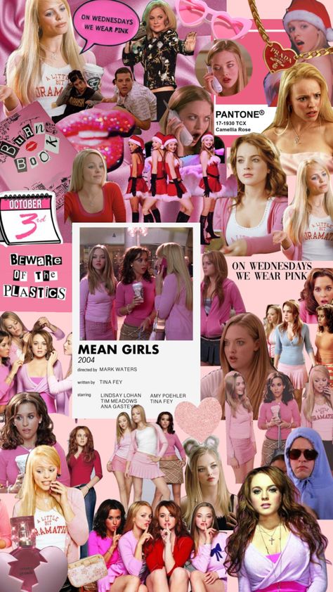 The Plastics Aesthetic, Means Girls Aesthetic, Pink Mean Girls Aesthetic, Mean Girl Wallpaper, Regina George Aesthetic Wallpaper, Regina George Background, Mean Girls Aesthetic Wallpaper, Mean Girls Background, Mean Girls Wallpaper Iphone