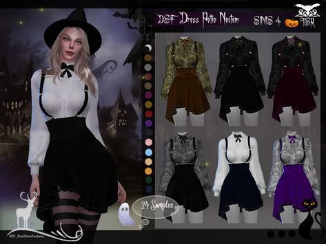 Created by DanSimsFantasy! Dansimsfantasy Cc, Sims 4 Cc Goth, Clothes Cc, Sims 4 Tsr, Witchy Goth, Alt Clothes, Sims 4 Dresses, Sims 4 Downloads, Sims4 Clothes