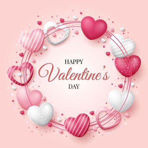 Valentine's day background with 3D hearts and gift box. Vector illustration Valentine Illustration, Valentines Party Food, 3d Hearts, Valentine's Day Illustration, Box Vector, Valentines Gift Tags, Valentines Day Clipart, Valentine's Week, Day Background