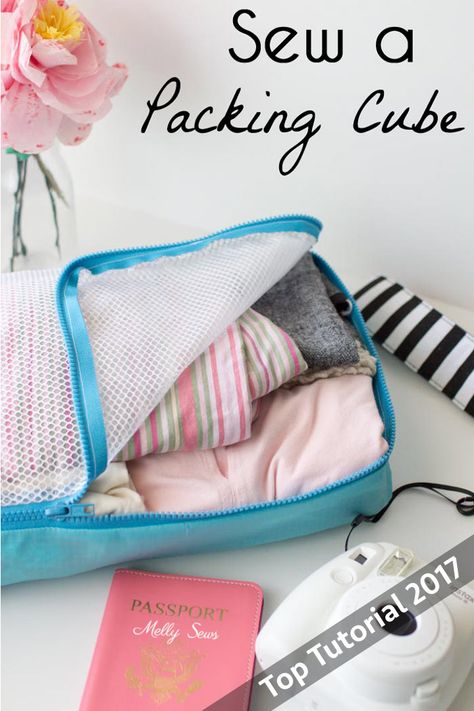 Top 5 Tutorials 2017 - Sew a Packing Cube - from Melly Sews Diy Packing Cubes, Tips Menjahit, Fat Quarter Projects, Sew Ins, Beginner Sewing Projects Easy, Packing Cubes, Leftover Fabric, Sewing Projects For Beginners, Sewing Skills