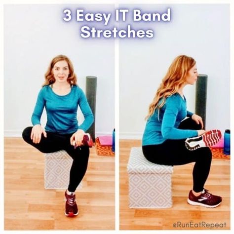 3 Easy IT Band Stretches T Band Stretches, I T Band Stretches, It Band Stretches Knee Pain, It Band Exercises, Tight It Band, Deep Lunges, Stretches For Runners, It Band Stretches, Band Stretches