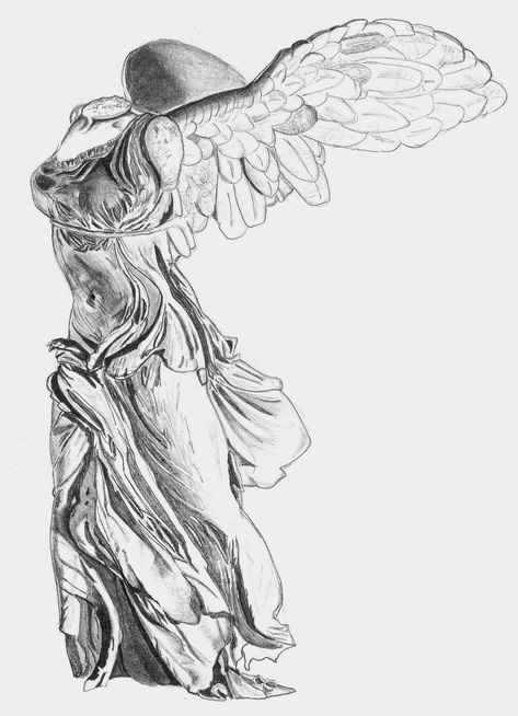 Victory Tattoo, Nike Tattoo, Nike Of Samothrace, Winged Victory Of Samothrace, Winged Victory, Ancient Greek Sculpture, Statue Tattoo, Greek Tattoos, Different Ideas