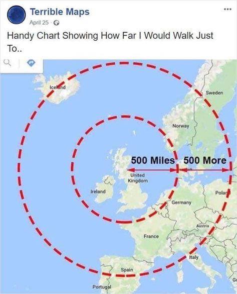 39 Terrible Maps That Idiots Won't Find Funny But Dumbasses Will Find Hilarious - FAIL Blog - Funny Fails The Proclaimers, 500 Miles, Sports Memes, Wholesome Memes, Sports Humor, What’s Going On, Funny Posts, Funny Photos, Dankest Memes