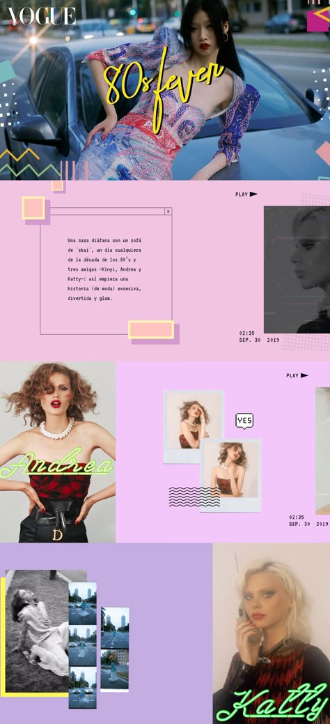 80s Fever by Vogue - One Page Website Award 90s Web Design Aesthetic, Fashion Lookbook Layout, Magazine Website Design, Website Moodboard, Aesthetic Websites, Website Layout Inspiration, Fashion Website Design, Lookbook Layout, Unique Web Design