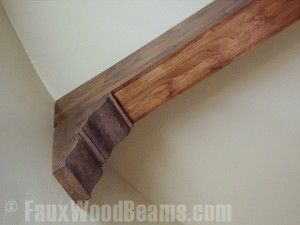 False Beams, Cheap Basement Ideas, Front Porch Pergola, Archways In Homes, Sandblasted Wood, Spanish Homes, Beam Ceiling, Wood Workshop, Faux Wood Beams