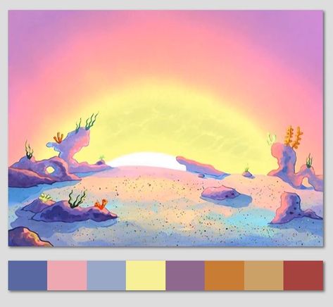 Cartoon Color Palette, Indie Cartoon, Color Bob, Ice Breaker Games, Color Pallete, Video Ideas, Sound Design, Spongebob Squarepants, Color Schemes