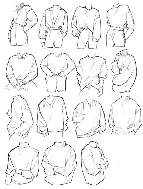 Clothes Drawing Techniques: Tips for Creating Realistic Clothes Drawings – Credits on website Clothes Wrinkles Reference, Shirt Drawing Women, Clothes Anatomy, Base Drawing Reference, Draw Clothes, Fashion Illustration Collage, Drawing Tutorial Face, Clothes Drawing, Hand Drawing Reference