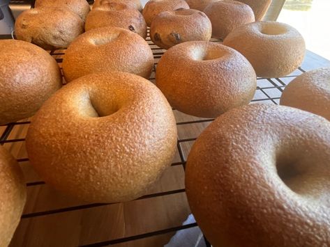 Simple Chewy Bagels With Fresh Milled Flour - Fresh Milled Flour Bagels, Lovely Bell Bakes, Fresh Milled Bagels, Milled Flour Recipes, Fresh Milled Flour, Flour Bread, Homemade Bagels, Wholesome Snacks, Vital Wheat Gluten