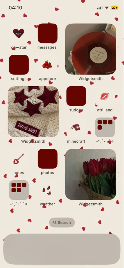 Red Theme Wallpaper Aesthetic, Iphone Theme Ideas Red, Red Iphone Aesthetic, Ios16 Homescreen, Red Homescreen, Cute Home Screen Wallpaper, Cute Home Screens, Lip Wallpaper, Iphone Life Hacks