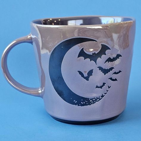 Bat Halloween Iridescent Spooky Mug Pearlized Ceramic Coffee Tea Mug Pasteloween Brand New As Shown. Feel Free To Ask Questions. I'm Happy To Combine Shipping With A Bundle. Bat Mug, Black Dinnerware, Cute Coffee Cups, Bat Halloween, Halloween Bats, Cute Mugs, Tea Mug, Kitchen Stuff, I'm Happy