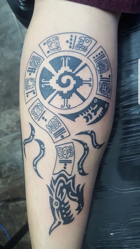 Aztec Art Tattoo, Hunab Ku, Aztec Tattoos Sleeve, Mayan Tattoos, Aztec Symbols, Aztec Tattoos, Mexican Tattoo, Inca Tattoo, Mexican Art Tattoos