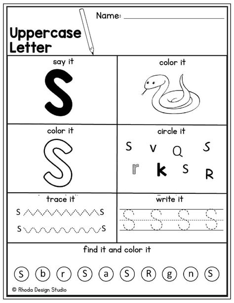 Letter S Coloring Pages Letter S Activities For Preschool Crafts, Letter S Worksheets For Preschool, Letter S Preschool, Letter S Activities For Preschool, Letter S Worksheet, S Worksheet, Letter S Crafts, Toddler Homeschool Activities, Letter S Activities