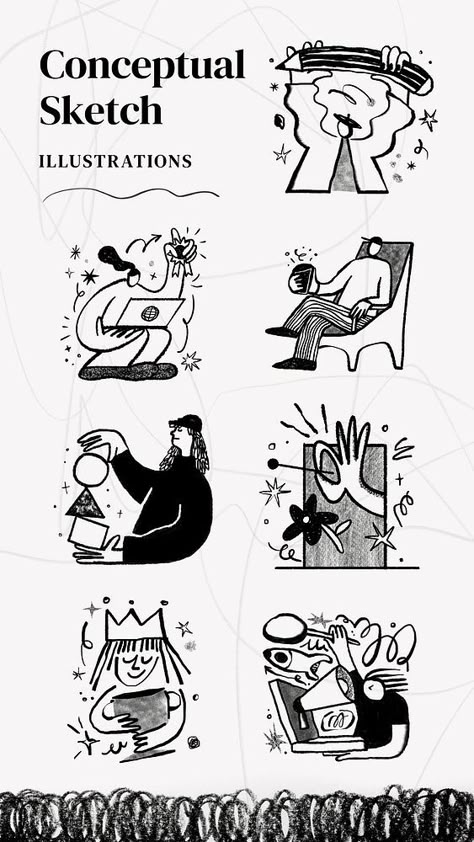 Conceptual character sketch illustration set | premium image by rawpixel.com / Aew Cartoon Pencil Drawing, Cafe Branding Design, Paper Cartoon, Wallpaper Paper, Cartoon Pencil, 심플한 그림, Conceptual Sketches, Retro Character, Conceptual Drawing