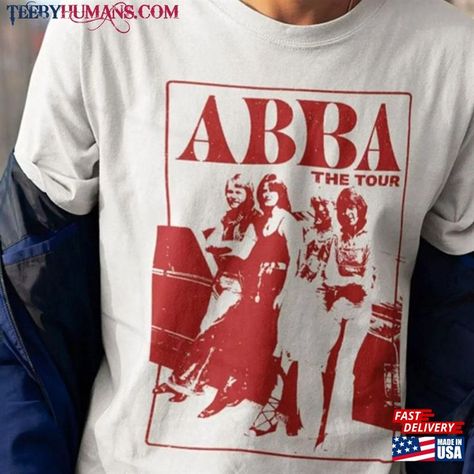 Abba T-shirt, Band Tour Tshirt, Vintage Tour Shirt, Band T Shirt Aesthetic, Abba T Shirt, Abba Concert Outfit, Vintage Band Tees Outfits, Abba Shirt, Abba Tshirt