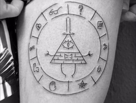 Gravity Falls Sibling Tattoo, Dipper Tattoo Gravity Falls, Bill Tattoo Gravity Falls, Bill Cipher Tattoo Ideas, Bill Cipher Tattoo Design, Bill Cypher Tattoo Design, Gravity Falls Matching Tattoos, Bill Cypher Tattoo Ideas, Agnostic Tattoo