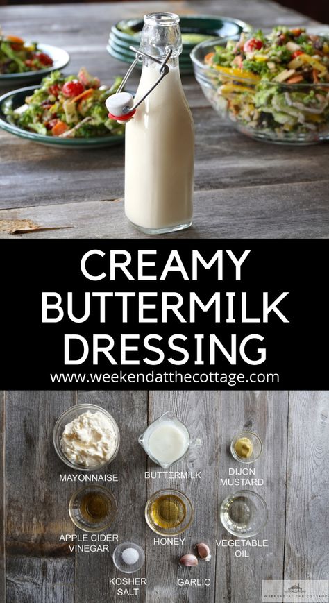 Buttermilk Salad Dressing Recipe, Ranch Dressing With Buttermilk, Buttermilk Dressing Recipe, Buttermilk Salad, Buttermilk Salad Dressing, Chive Dressing, Classic Cobb Salad, Best Salad Dressing, Buttermilk Ranch Dressing