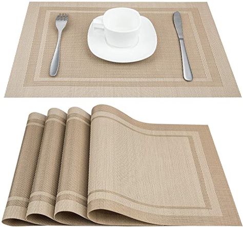 Vinyl Placemats, Pvc Table, Dining Table Placemats, Diy Clutch, Happy Mood, Woven Placemats, Plastic Tables, Product Feature, Pvc Vinyl