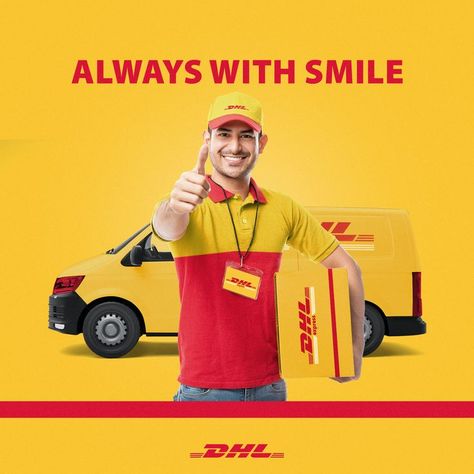 DHL Express is the world's leading transportation logistics company. The main objective of this campaign is to show how professional the company is in delivering goods. Dhl Wallpaper, Logistics Design Creative, Delivery Ads, Transportation Logistics, Logistics Design, Ads Poster, Product Branding, Theme Parks Rides, Ups Delivery