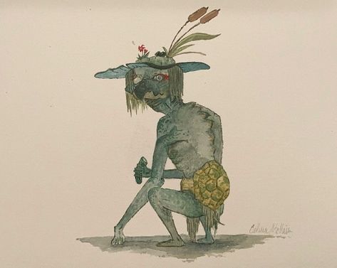 Kappa and yokai Kappa Mythology, Frog Creature Design, Kappa Creature, Frog Monster, Frog Warrior, Kappa Monster, Kappa Creature Japanese Folklore, Goblin Art, Creature Art