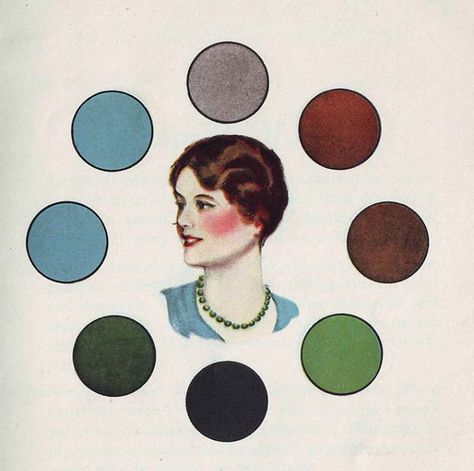 Simple 1930 Color Harmony Tool The Auburn-haired-girl Olive Skin Makeup, Colour Harmony, Lipstick Dark Red, Things To Try, Red Colour Palette, Vintage Blog, Hair Do, Vintage Makeup, Clothing Catalog