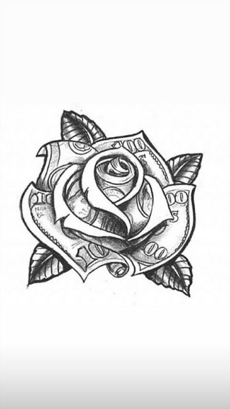 Money Tattoo Ideas For Women, Money Flower Tattoo, Money Rose Tattoo Design, Rose Hand Tattoo Woman, Money Rose Tattoo Stencil, Chicana Style Tattoo, Cute Hand Tattoos For Women, Gangsta Tattoos For Women, Chicana Tattoos For Women