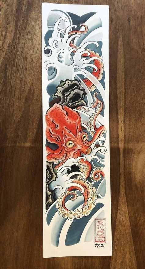 Japanese Kraken Tattoo, Japanese Sea Tattoo, Water Japanese Tattoo, Octopus Japanese Art, Japanese Squid Tattoo, Irezumi Octopus, Octopus Japanese Tattoo, Japanese Octopus Tattoo Design, Japanese Water Tattoo Designs