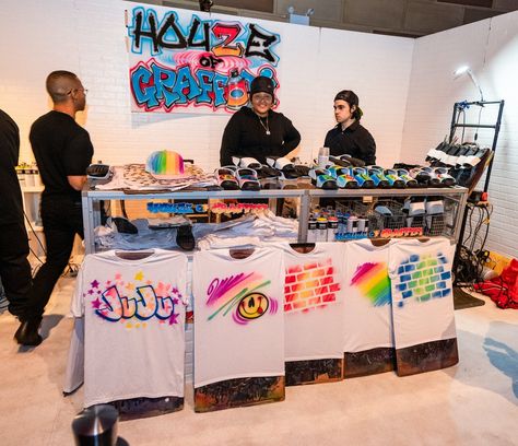 Bar & Bat Mitzvah Activity Ideas | PartySlate Bat Mitzvah Swag, Eclectic Centerpieces, Bar Mitzvah Ideas Boys, 2000s Birthday Party Theme, Bat Mitzvah Ideas, 2000s Birthday, Blue Uplighting, Bar Mitzvah Decorations, Graffiti Party