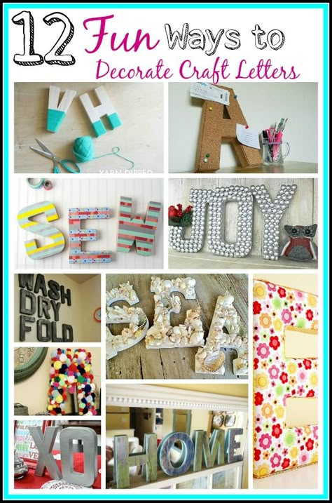 Craft letters are really inexpensive and a fun way to add some whimsy to your home. Here are 12 Fun DIY craft letter decoration ideas to try out! Letter Decoration Ideas, Craft Letters, Cardboard Letters, Paper Mache Letters, Letter Decor, Letter Decoration, Dekor Diy, Diy Letters, Diy And Crafts Sewing