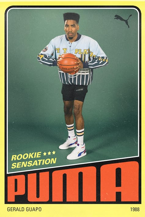 Jimmi Simpson, Puma Ralph Sampson, Ralph Sampson, Create Logo, Estilo Indie, Sport Poster Design, Retro Sports, Retro Sport, Collectible Trading Cards