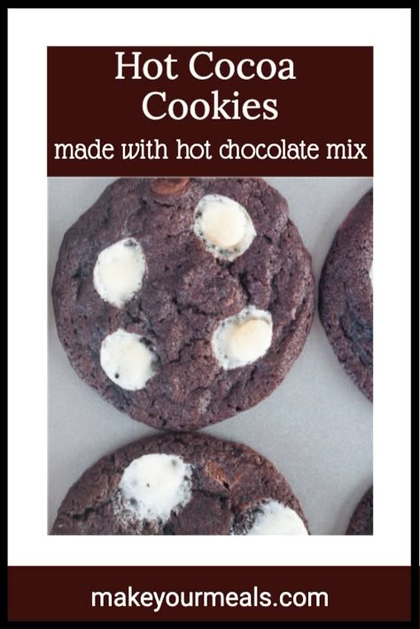 Hot Chocolate Mix Cookies, Winter Cookies Recipes, Easy To Make Christmas Cookies, Dehydrated Marshmallows, Chocolate Peppermint Cookies Recipe, Christmas Cookie Trays, Peppermint Cookie Recipe, Soft Chocolate Cookie, Hot Cocoa Cookies