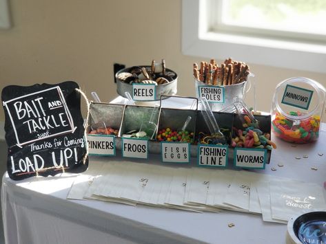 Gender Fishing Reveal Ideas, Fish Gender Reveal Centerpiece, Fish Gender Reveal Ideas For Party, Fish He Or Fish She Gender Reveal Cookies, Ice Fishing Gender Reveal, Bait Bar Fishing Party Ideas, Baits Or Bows Gender Reveal Decorations, Bows Or Bobbers, Fish Themed Gender Reveal Ideas