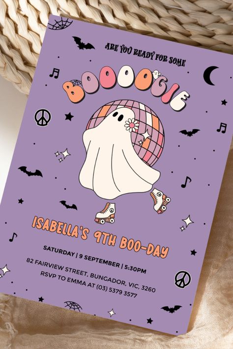 Skate Invitations, Roller Skating Birthday Invitations, Roller Skate Birthday, Ghost Party, Halloween Birthday Invitations, Skate Party, Halloween Bash, Halloween Party Invitations, Halloween Invitations