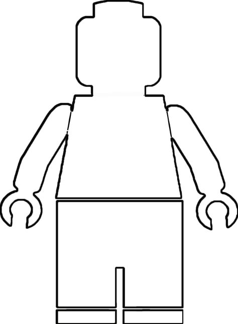 Lego Head Printable, Lego Man Printable, Lego Blocks Clipart Black And White, Lego Man Outline, Lego Decals Torso, Lego Man, Cake Ideas, Lego, Baking