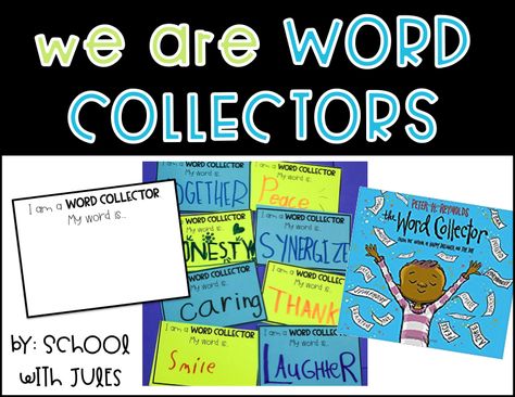 We are word collectors literacy and team building activities Context Clues Anchor Chart, Peter Reynolds, Peter H Reynolds, Reading Vocabulary, Vocabulary Instruction, Co Teaching, 2nd Grade Ela, Teaching Numbers, Learning Stations