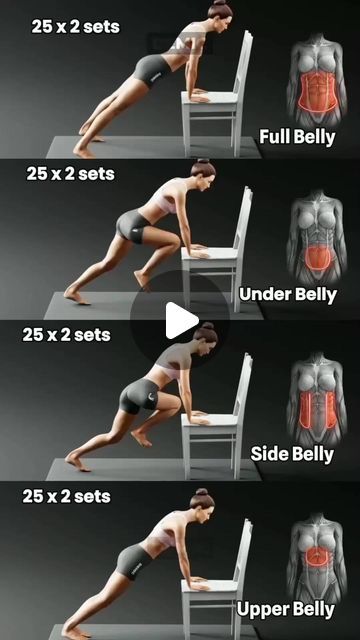 Daily Workouts, Chair Exercises, Gym Workout Videos, Back Muscles, Fat Burning Workout, Belly Workout, Fitness Transformation, Flat Belly Workout, Quick Workout