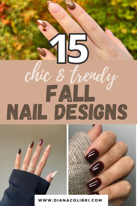 fall nail ideas Creative Fall Nail Designs, Nail Picture Poses, Simple Cute Fall Nails, Plain Fall Nails, Cool Fall Nails, Fall Acrylic Nails Ideas, Cherry Cola Nails, Nail Ideas Pictures, Fall Simple Nails