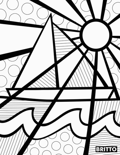 15 Downloadable Romero Britto Coloring Books Pages | Carnival Ayala Museum, Romero Britto Art, Britto Art, Easy Coloring Pages, Cruise Deals, Carnival Cruise, The Bahamas, In The Clouds, Elementary Art