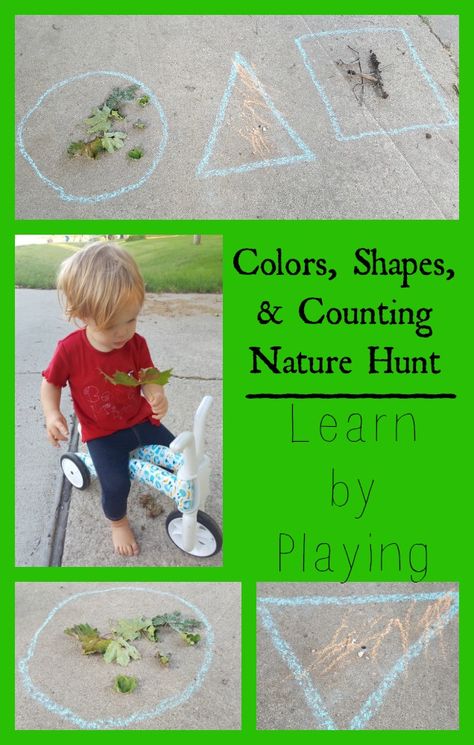 Colors Shapes & Counting Nature Scavenger Hunt for Toddlers & Preschool - learn by playing. Hands on educational fun outdoors for kids! Scavenger Hunt For Toddlers, Natural Activities, Nature Scavenger Hunt, Nature Hunt, Earth Day Crafts, Shapes Preschool, Fine Motor Skills Activities, Motor Skills Activities, Fun Crafts To Do