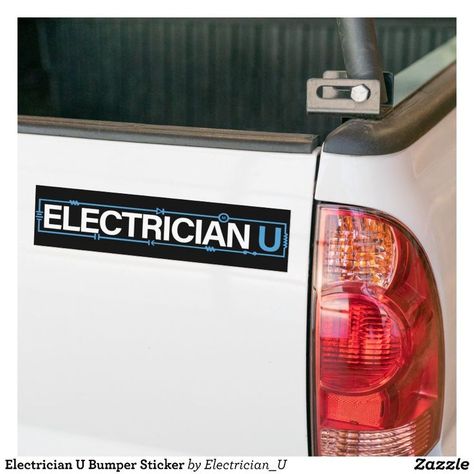 Electrician U Bumper Sticker - Business Bumper Stickers & Magnets. Black White Minimalist, Wear A Mask, Space Aliens, Mask Black, White Car, Car Bumper Stickers, White Minimalist, Tuner Cars, I Love My Wife