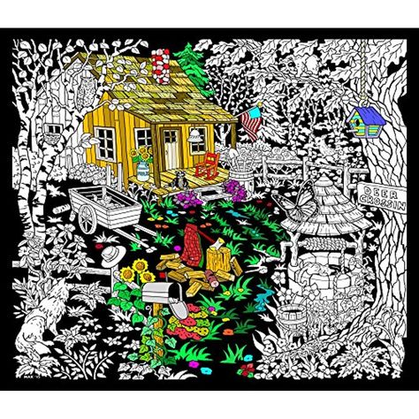 Cabin Well - 23x20 Fuzzy Velvet Detailed Coloring Poster ** See this great product. (This is an affiliate link) Fuzzy Posters, Coloring Posters, Poster Colour, Painting Supplies, Colorful Drawings, Poster Size, Colorful Pictures, To Color, Game Art