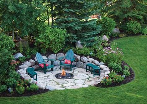 23 Simply Impressive Sunken Sitting Areas For a Mesmerizing Backyard Landscape homesthetics decor (1) Design Per Patio, Sloped Yard, Fire Pit Area, Fire Pit Designs, Have Inspiration, Backyard Fire, Yard Design, Fire Pit Backyard, Patio Stones